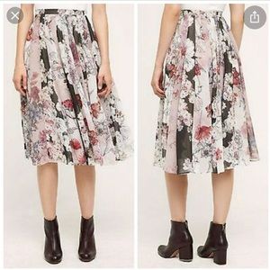Anthropologie flowerful midi skirt